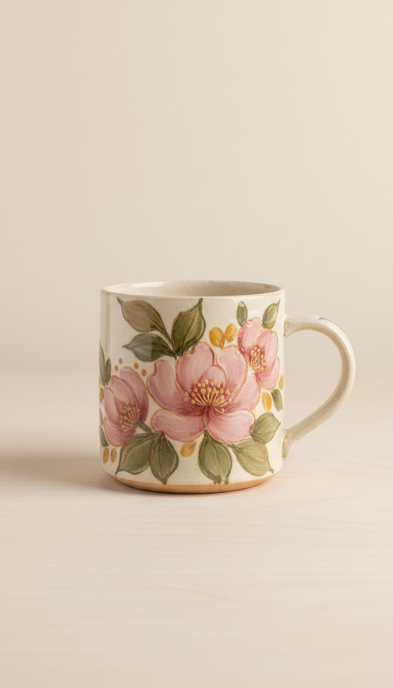 Custom Floral Ceramic Mug